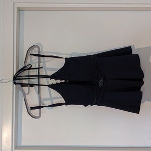 Black Halter top Tunic with Lace midsection